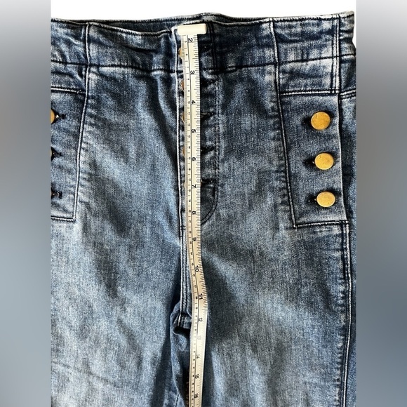 J Brand High-Waisted Sailor Button Jeans, Size [24], Blue Wash, Natasha - Picture 8 of 13